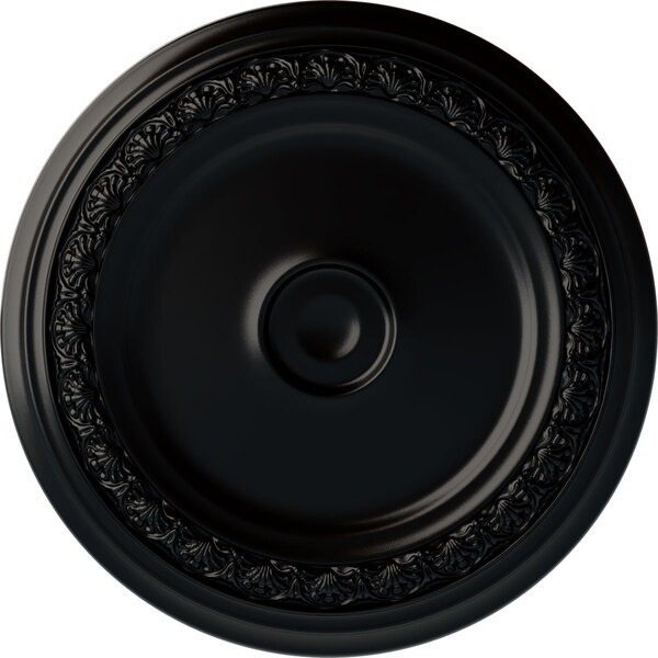 Ekena Millwork Carlsbad Ceiling Medallion (Fits Canopies up to 5 1/2"), Hand-Painted Jet Black, 31 1/8"OD x 1 1/2"P CM31CABLF - main